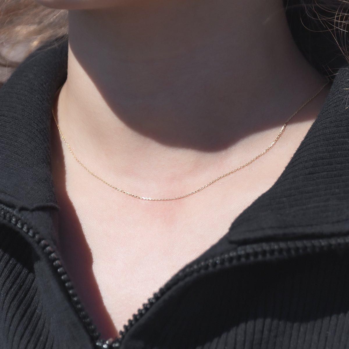 10K イエローゴールド アズキネックレス 幅0.9mm 40cm-45cm ｱｽﾞｷ0.25