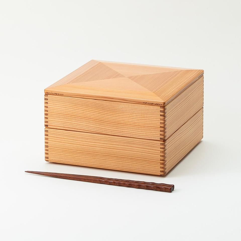 黒木クラフト工房・みやざき杉の二段重（6寸）｜低座の椅子と暮らしの