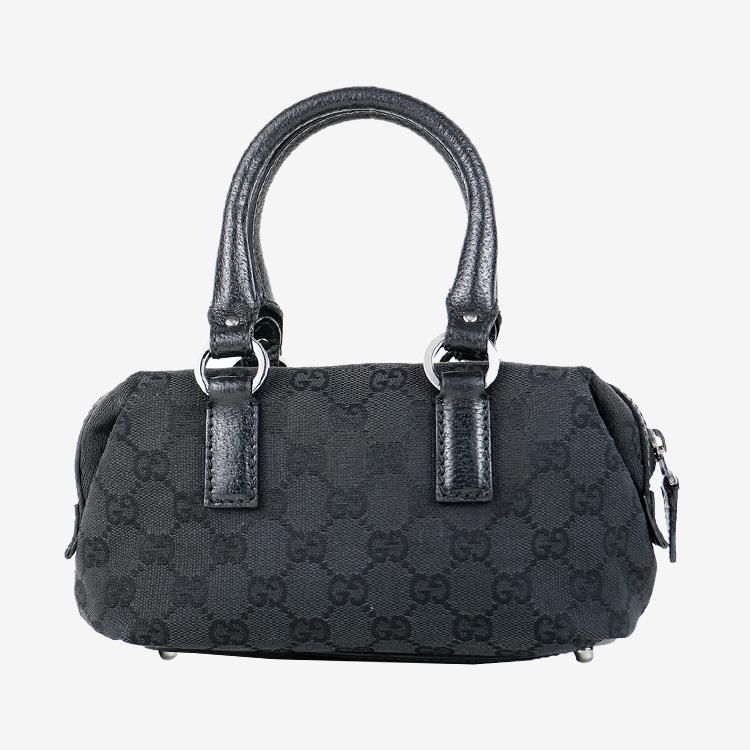 GGキャンバスミニボストンバッグ ブラック ヴィンテージ|グッチ GUCCI