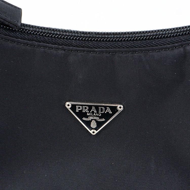 三角ロゴ金具ナイロンミニハンドバッグ ブラック ヴィンテージ|プラダ