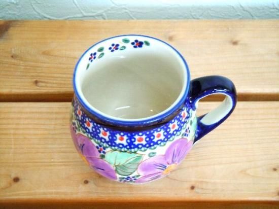 ミレナ ベリーマグ 「紫の花」 - ポーランド陶器食器専門店 ポー