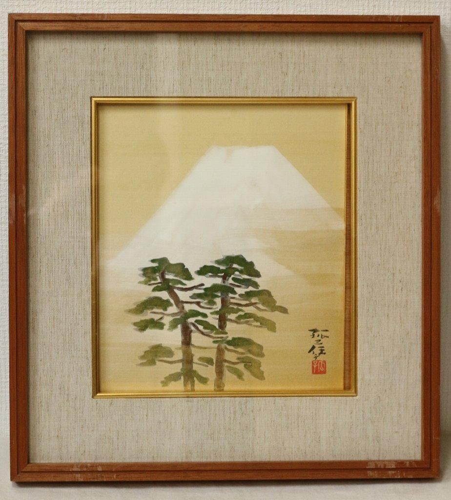 色紙額・日本画 千城孤巳任 「双松不二(共タトウ付)」商品番号34101803