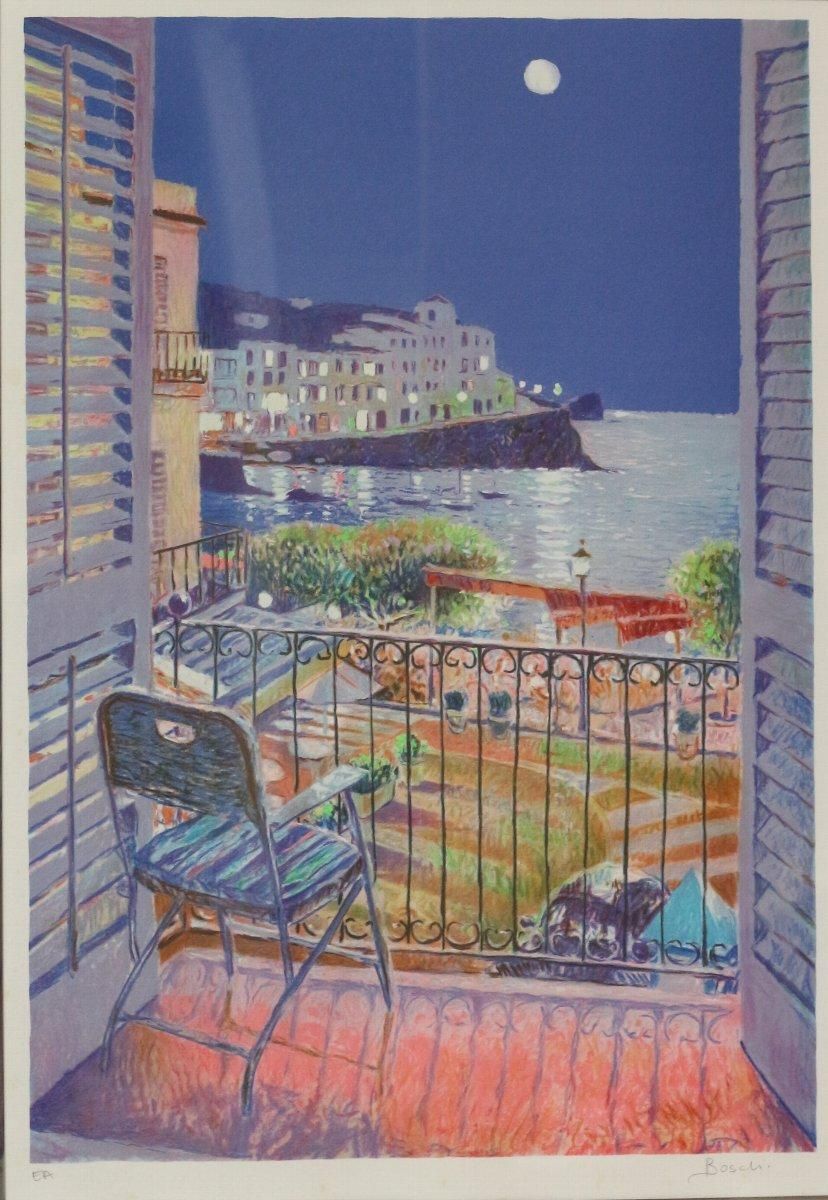 リトグラフ版画 フランシスコ・ボッシュ「ムーンライト」 商品番号