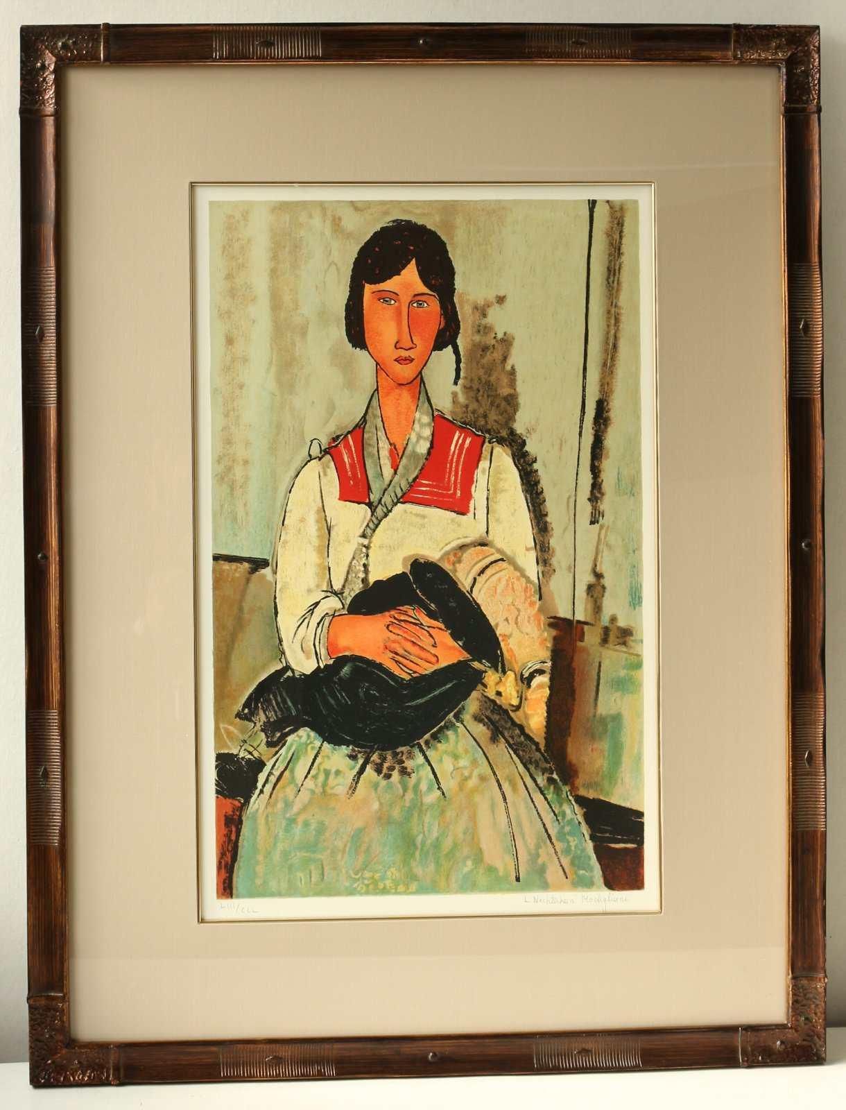 リトグラフ版画エスタンプ アメディオ・モディリアーニ「ジプシーの女