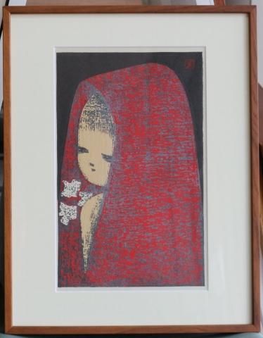 村山孝夫、「滝(苗名滝)」、希少画集の額装画、四季、風景、人気作品