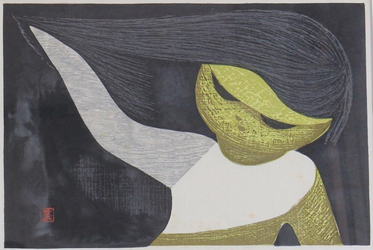 木版画 河野薫「 風」 商品番号29092704- 絵のある暮らし・絵になる