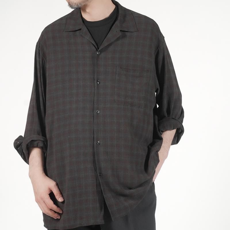 MAATEE&SONS] マーティー & サンズ OP COLLLAR SHIRTS RAYON強撚