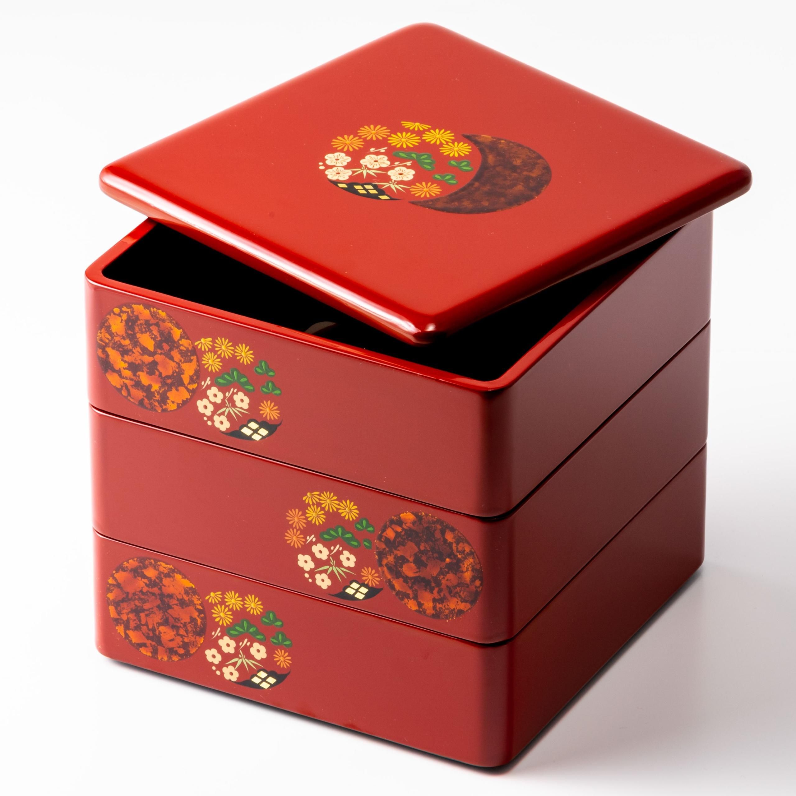 重箱 花丸 6.5寸 - 秀衡塗工房 丸三漆器 オンラインストア