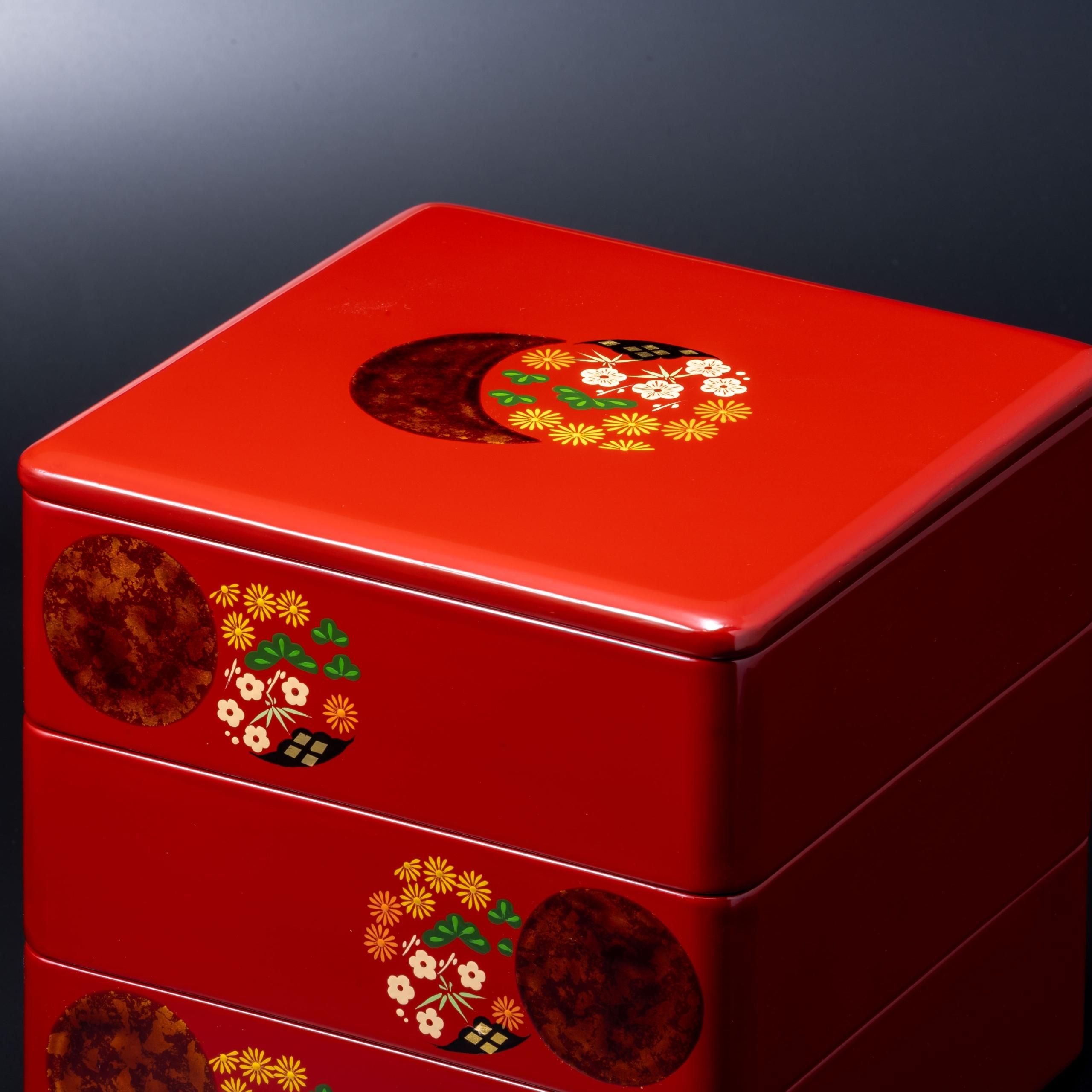 重箱 花丸 6.5寸 - 秀衡塗工房 丸三漆器 オンラインストア