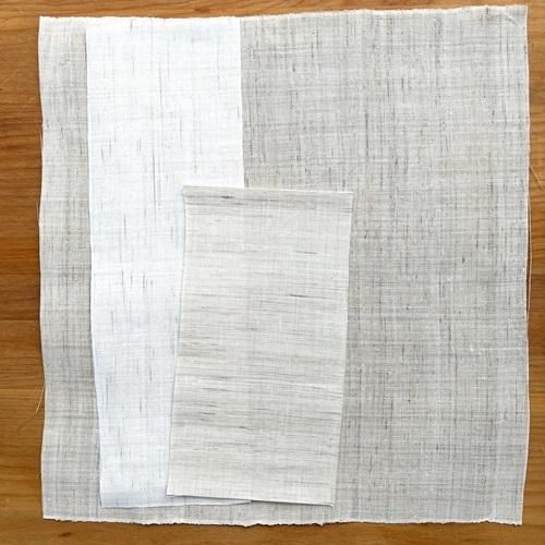 麻生地のはぎれ詰め合わせ「麻小布」（生成、白） - 麻布おかい