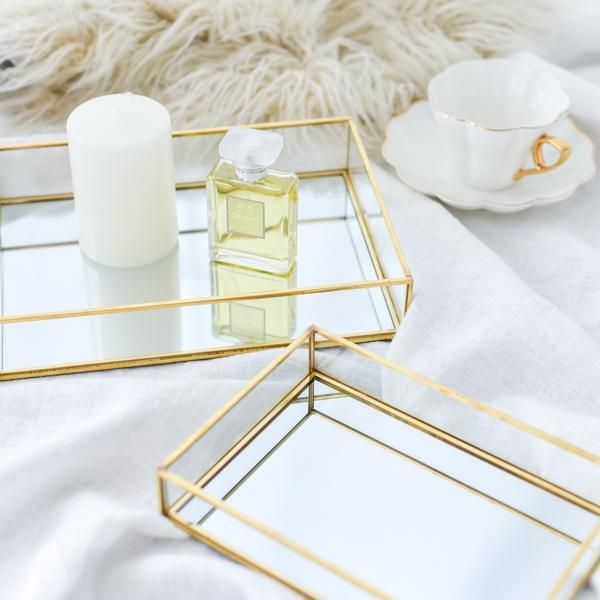 ゴールドスクエアミラートレイ/ トレー 収納 小物入れ おしゃれ