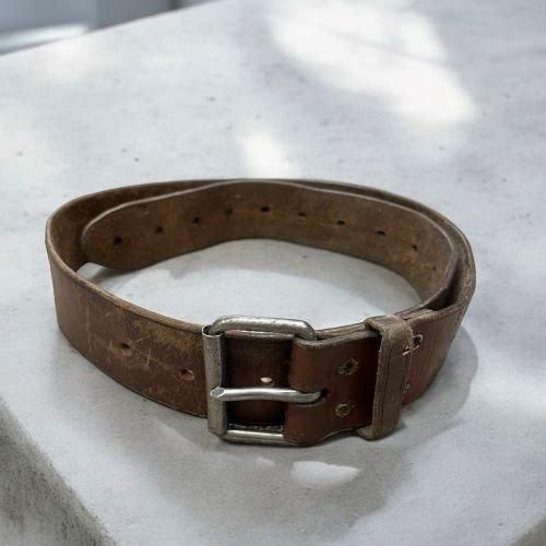 実物 スウェーデン軍 レザーベルト - WOODLAND