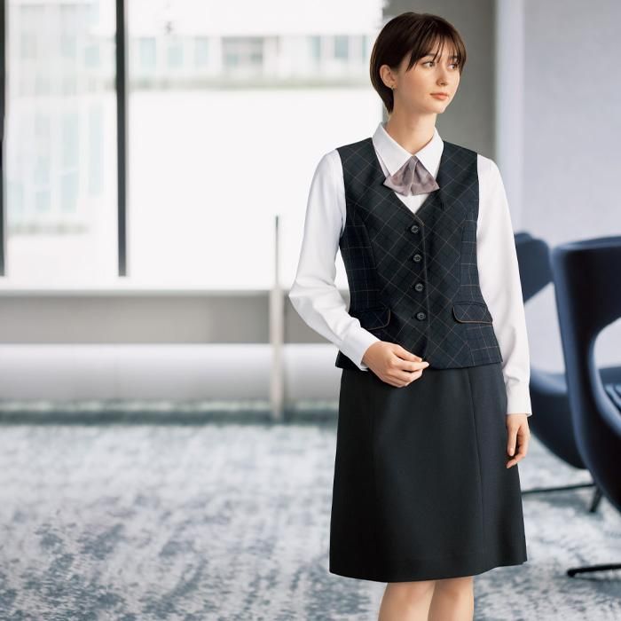 AS2338 (ボンマックス)BONOFFICE スカート仕事向きウエストゴム ｜事務服