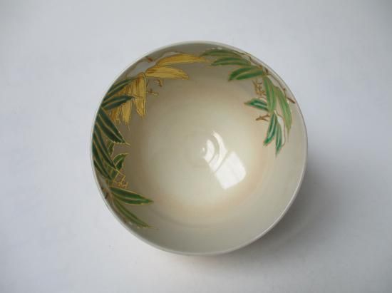 色絵 雪笹茶碗 (共箱)二代 宮川香雲 - 茶道具販売 栗林園