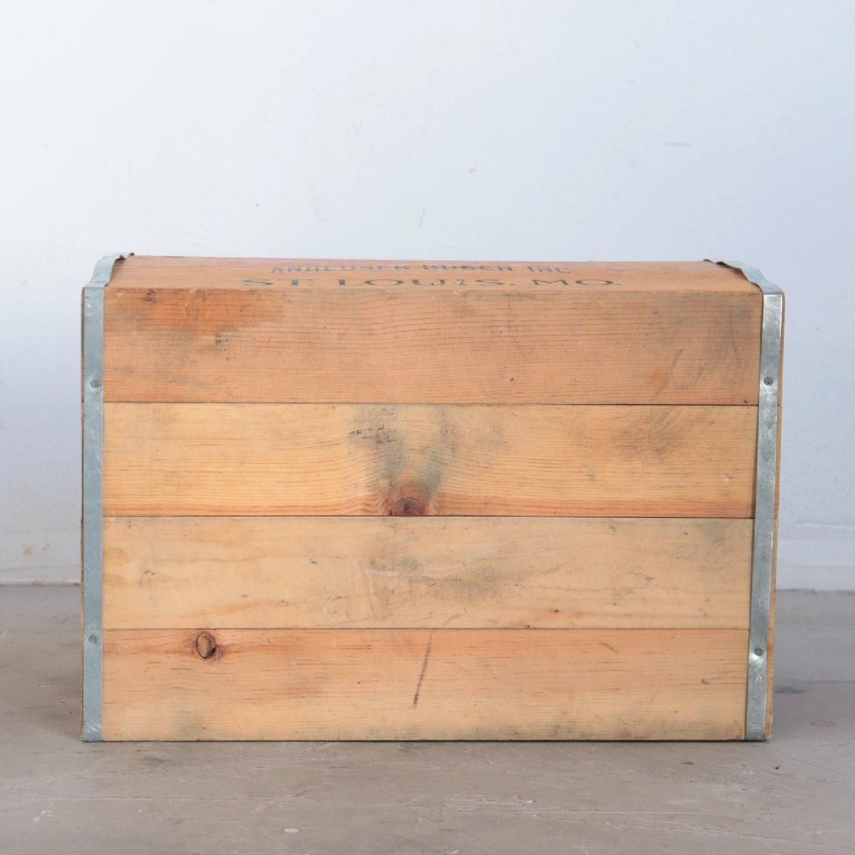 BUDWEISER バドワイザー ヴィンテージ 蓋つき木箱 アンティーク ウッド