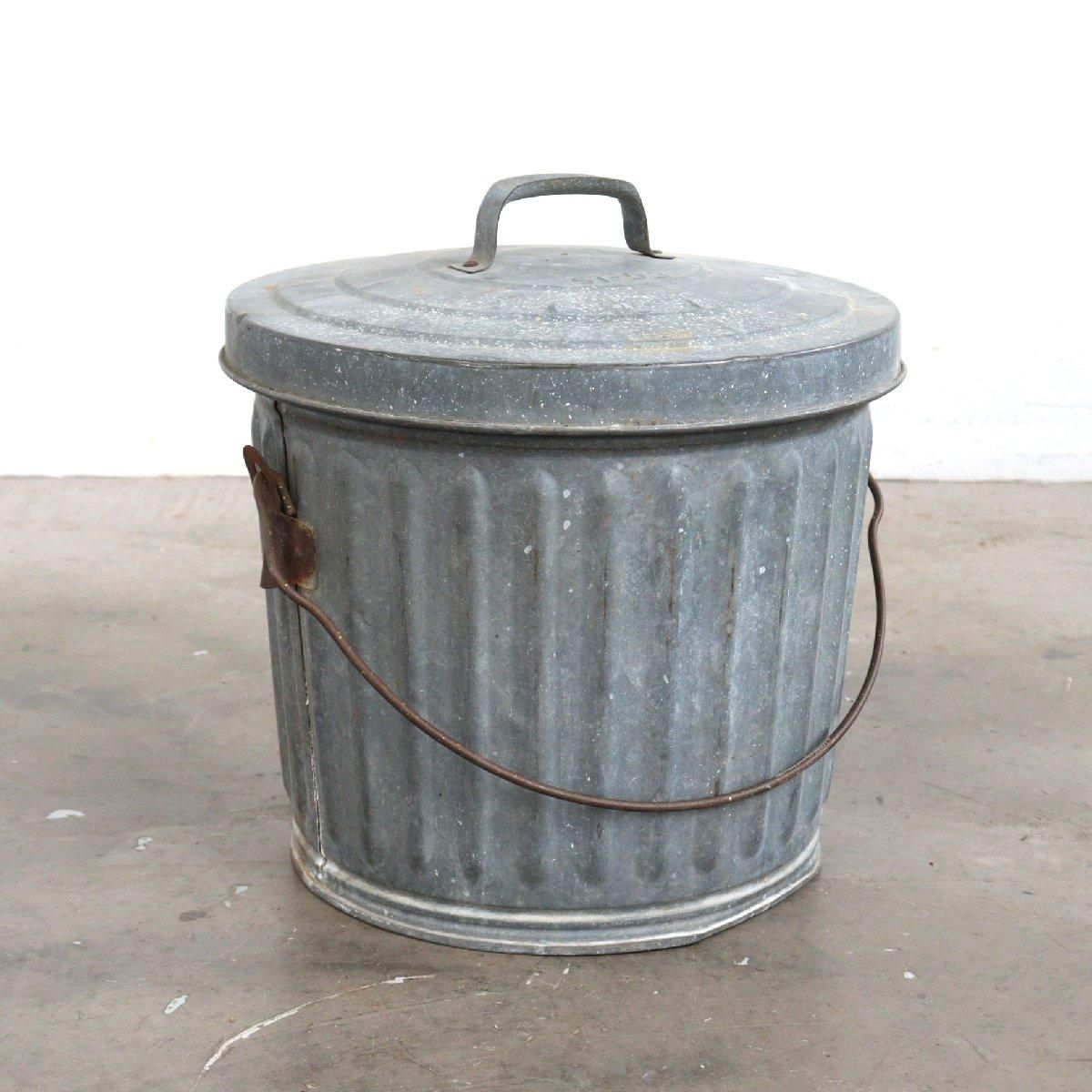 ダストボックス ヴィンテージ アメリカ ゴミ箱 蓋つき ブリキ製