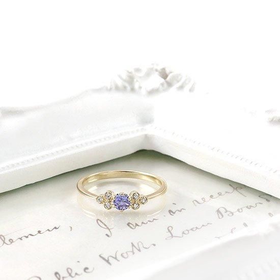 K10YG ダイヤモンド＆タンザナイトリング プレゼントに|ギフト専門通販