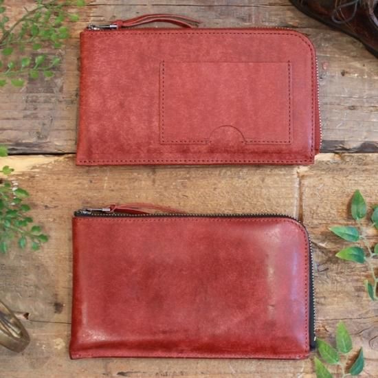 プエブロ コンパクトウォレット / ブリックレッド - 革コイン
