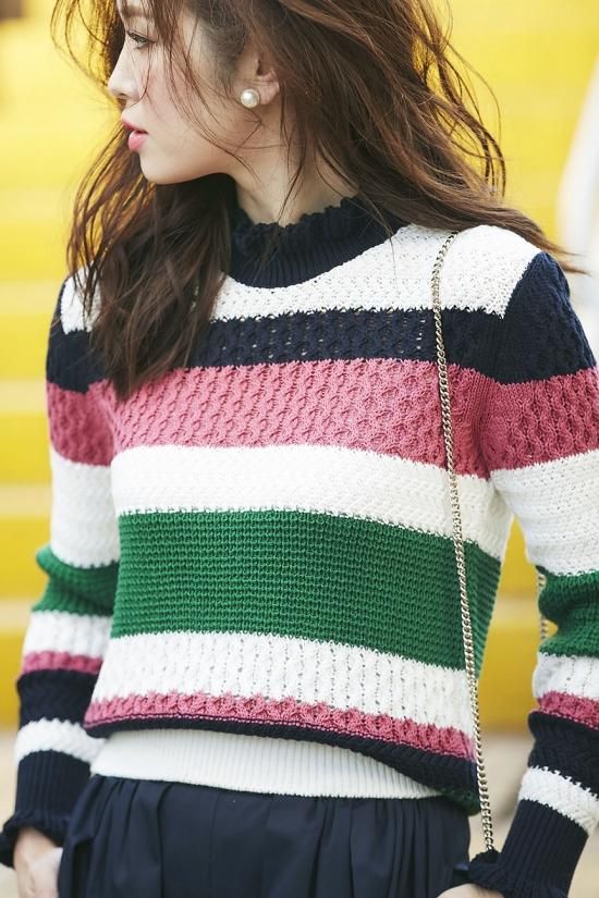 seventen - フリルボーダーニット -