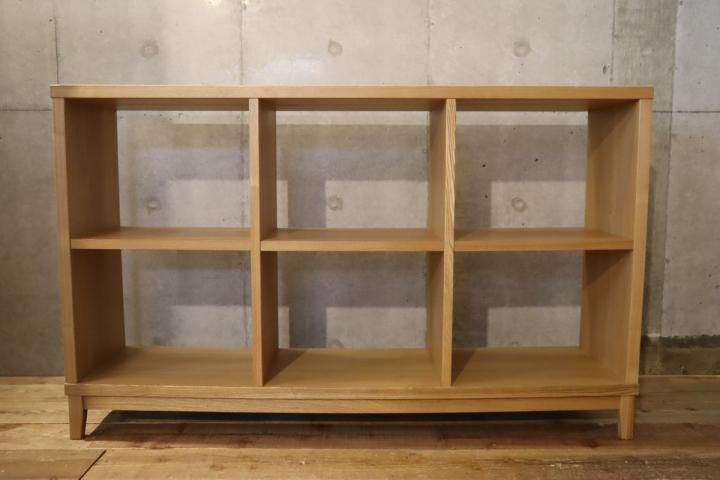 人気の無印良品(MUJI)のタモ材・2段・3列オープンシェルフです