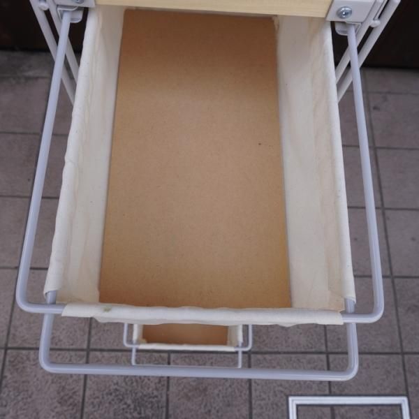 無印良品(MUJI)のスチール4段帆布バスケット付きユニットシェルフ