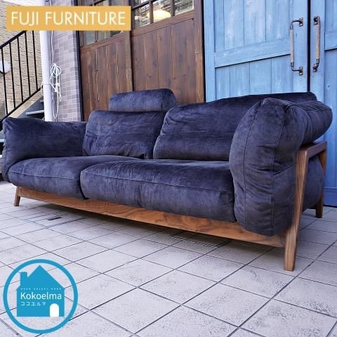 FUJI FURNITURE(冨士ファニチア)のnagi(ナギ)ウォールナット材3Pソファ