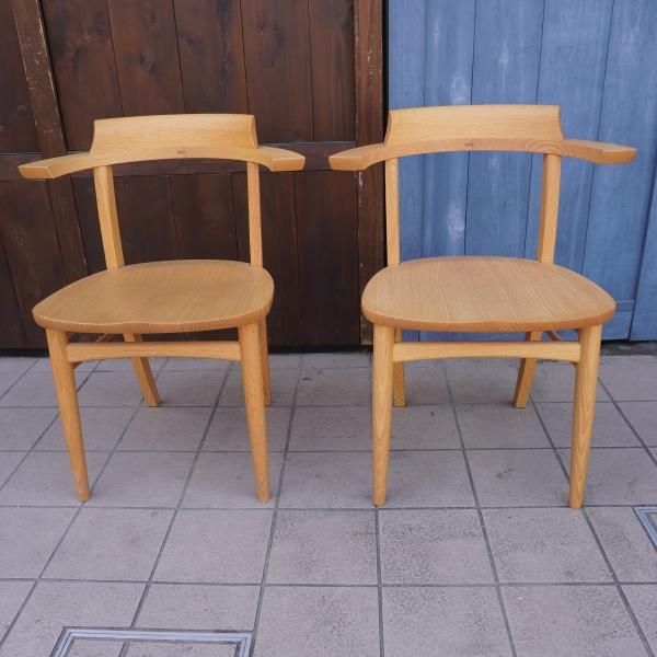 IDC大塚家具 取扱い柏木工のソフィー オーク材 ダイニングチェア2脚