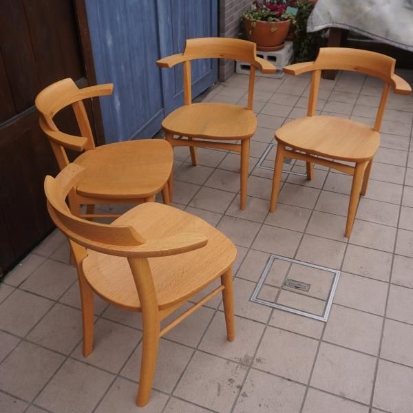 IDC大塚家具 取扱い柏木工のソフィー オーク材 ダイニングチェア2脚