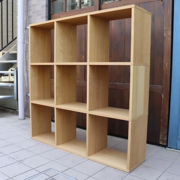 人気の無印良品(MUJI)のオーク材 3段・3列スタッキングシェルフ/引出し