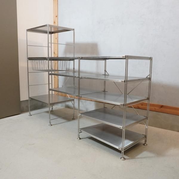 無印良品(MUJI)の人気のステンレスユニットシェルフ バスケット付き