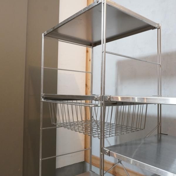 無印良品(MUJI)の人気のステンレスユニットシェルフ バスケット付き