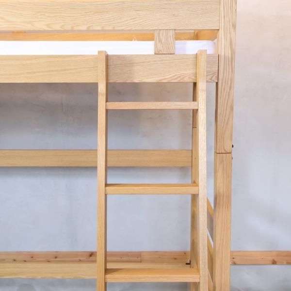 人気の無印良品(MUJI)のオーク材セミシングルハイベッド/マットレス