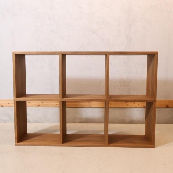 人気の無印良品(MUJI)のウォールナット材・3段・2列・スタッキング