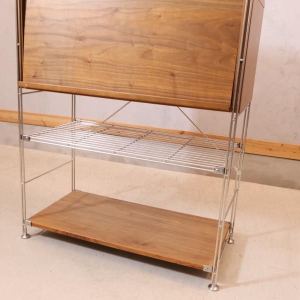 無印良品(MUJI)の人気のウォールナット材×ステンレス ユニットシェルフ