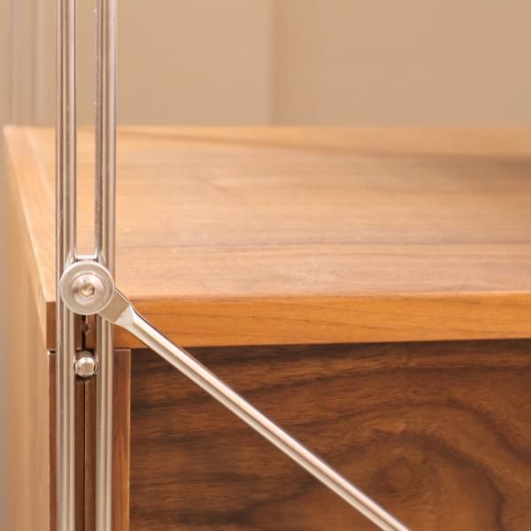 無印良品(MUJI)の人気のウォールナット材×ステンレス ユニットシェルフ