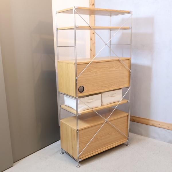 無印良品(MUJI)の人気のオーク材 ステンレス ユニットシェルフ