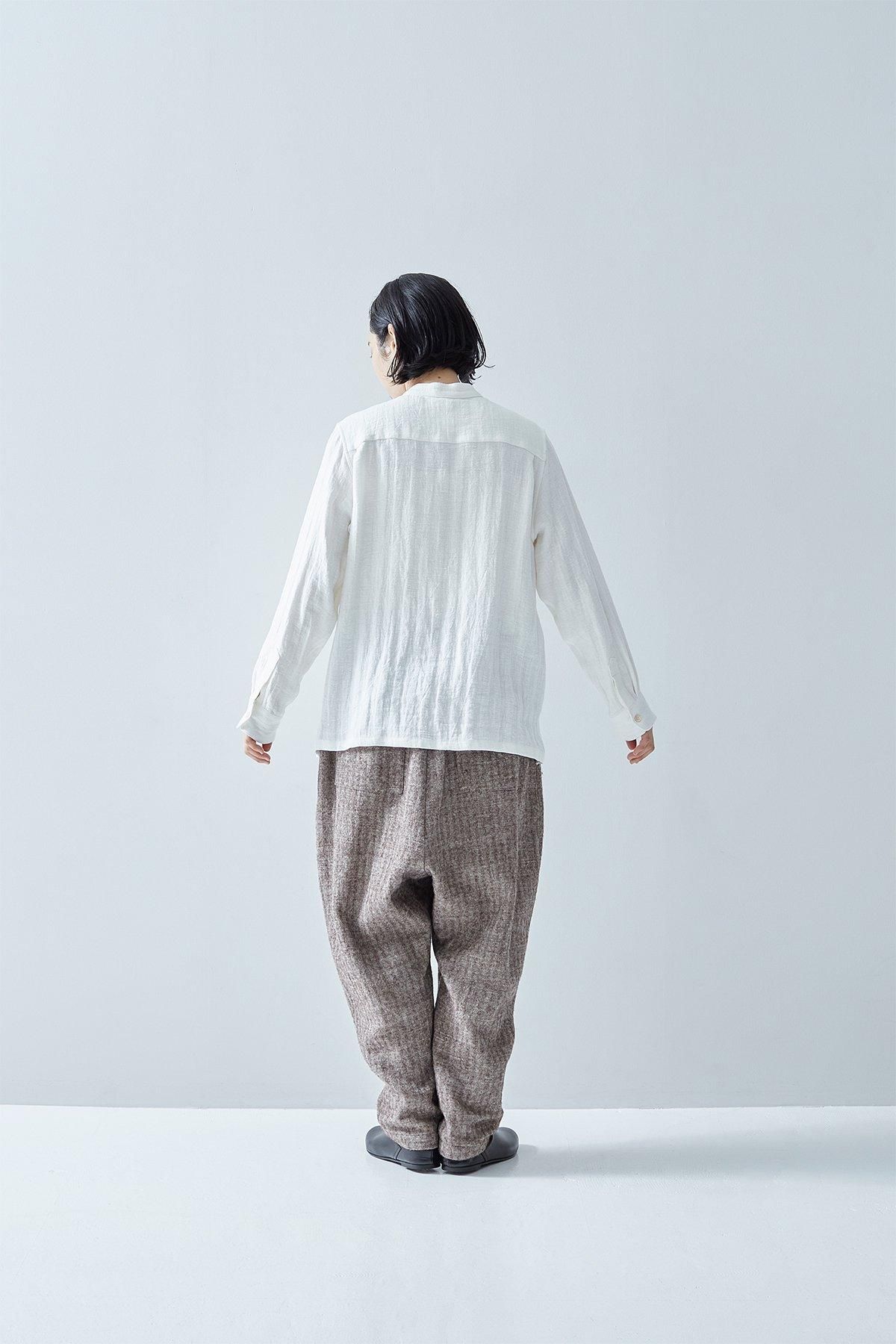 linen tweed band-collar shirt - atelier naruse｜Online store｜the an