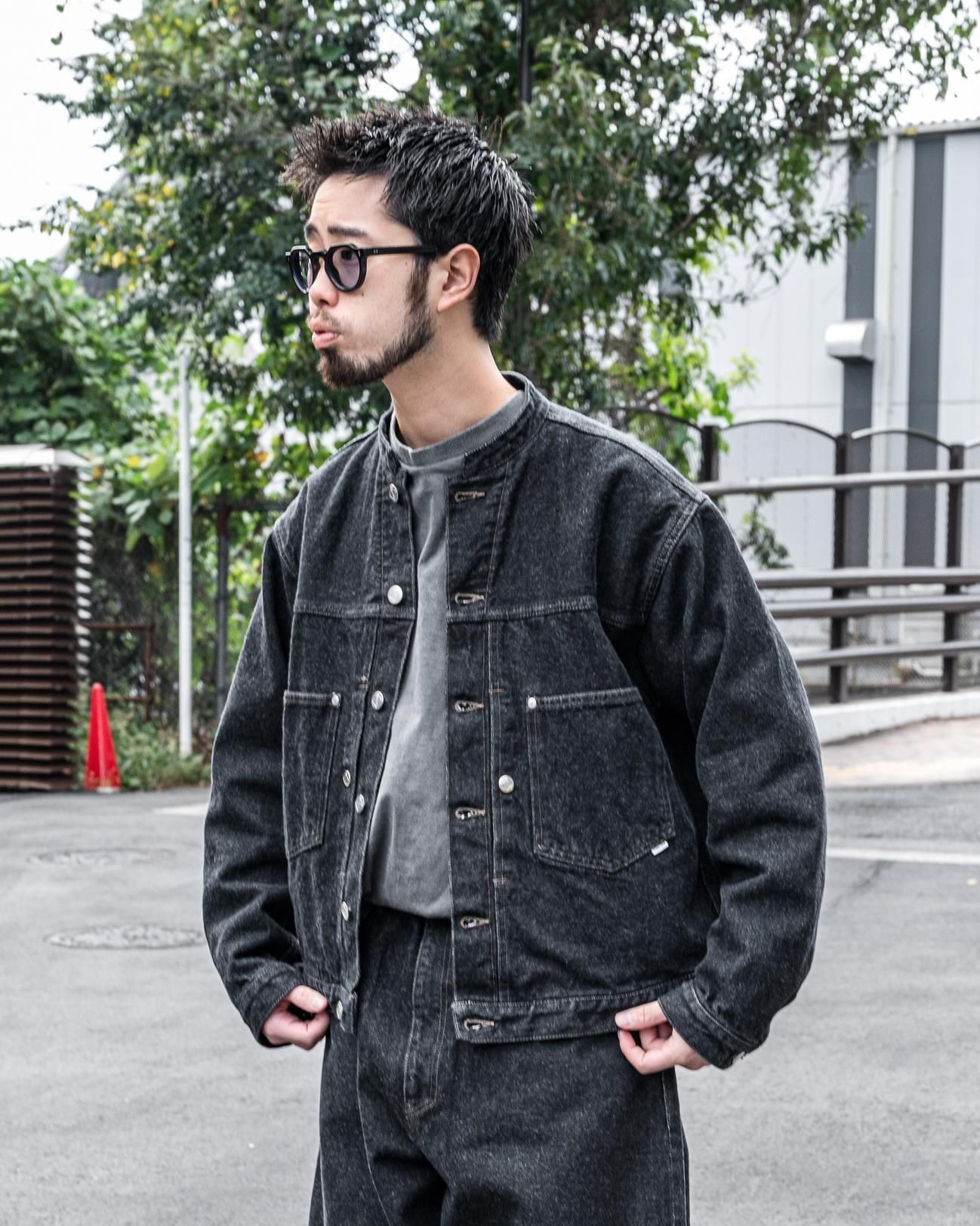 STABILIZER GNZ Stand Coller Jacket 13.5oz Selvedge Charcoal Black