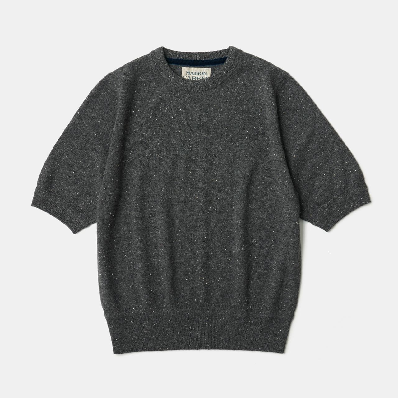 CASHMERE STARDUST HALF SLEEVE TOPSCHARCOAL - maisoncarree