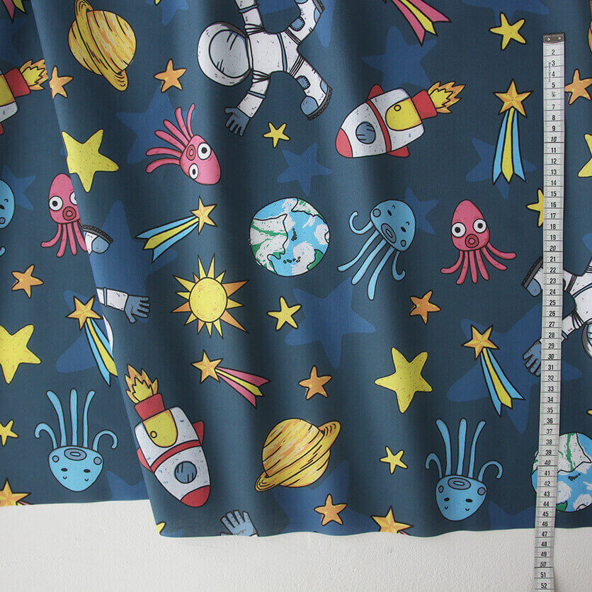 僕と宇宙（ネイビー）宇宙柄- 布・生地の通販サイト：nunocoto fabric