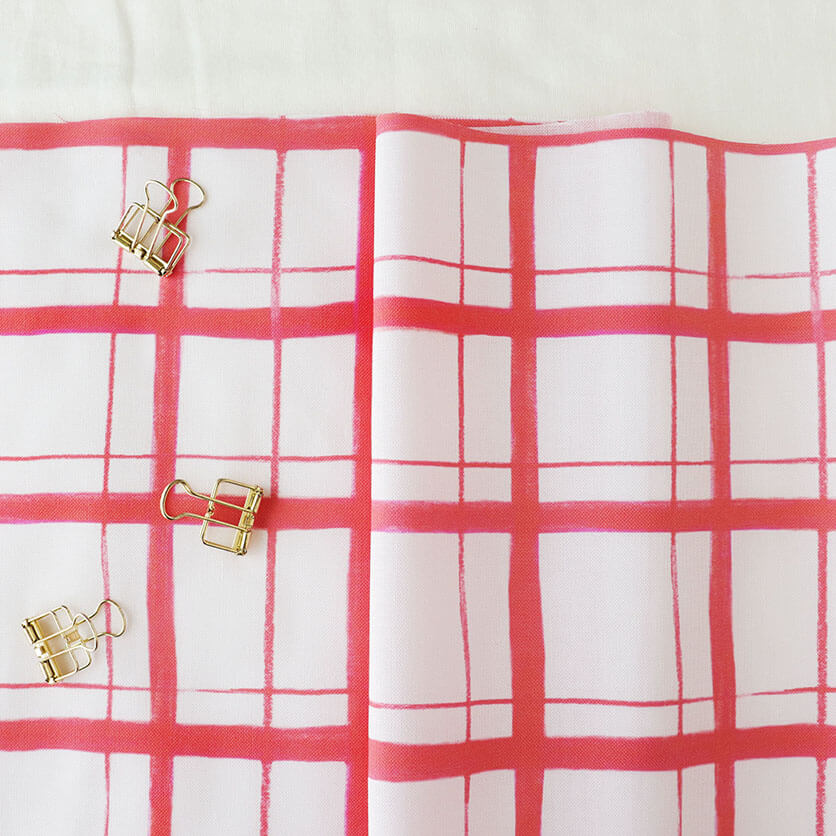 にじみチェック（ピンク）チェック柄- 布・生地の通販サイト：nunocoto