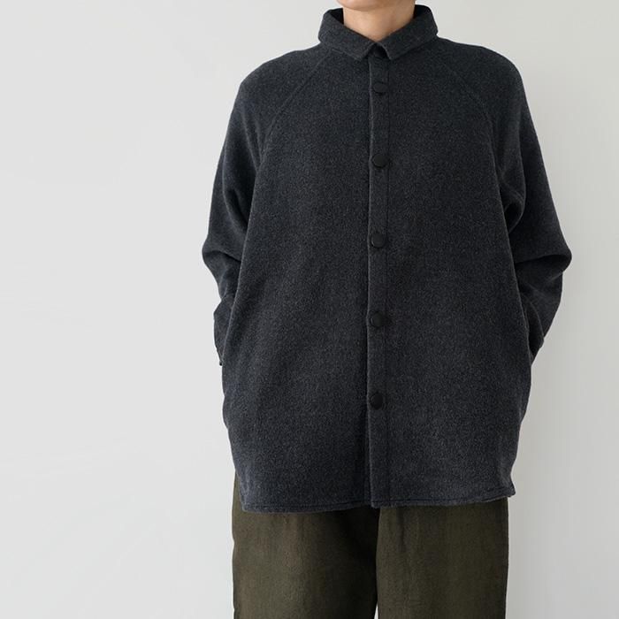 MITTAN ミッタン ウールシルクキャメルシャツ SH-108 濃灰 メンズ