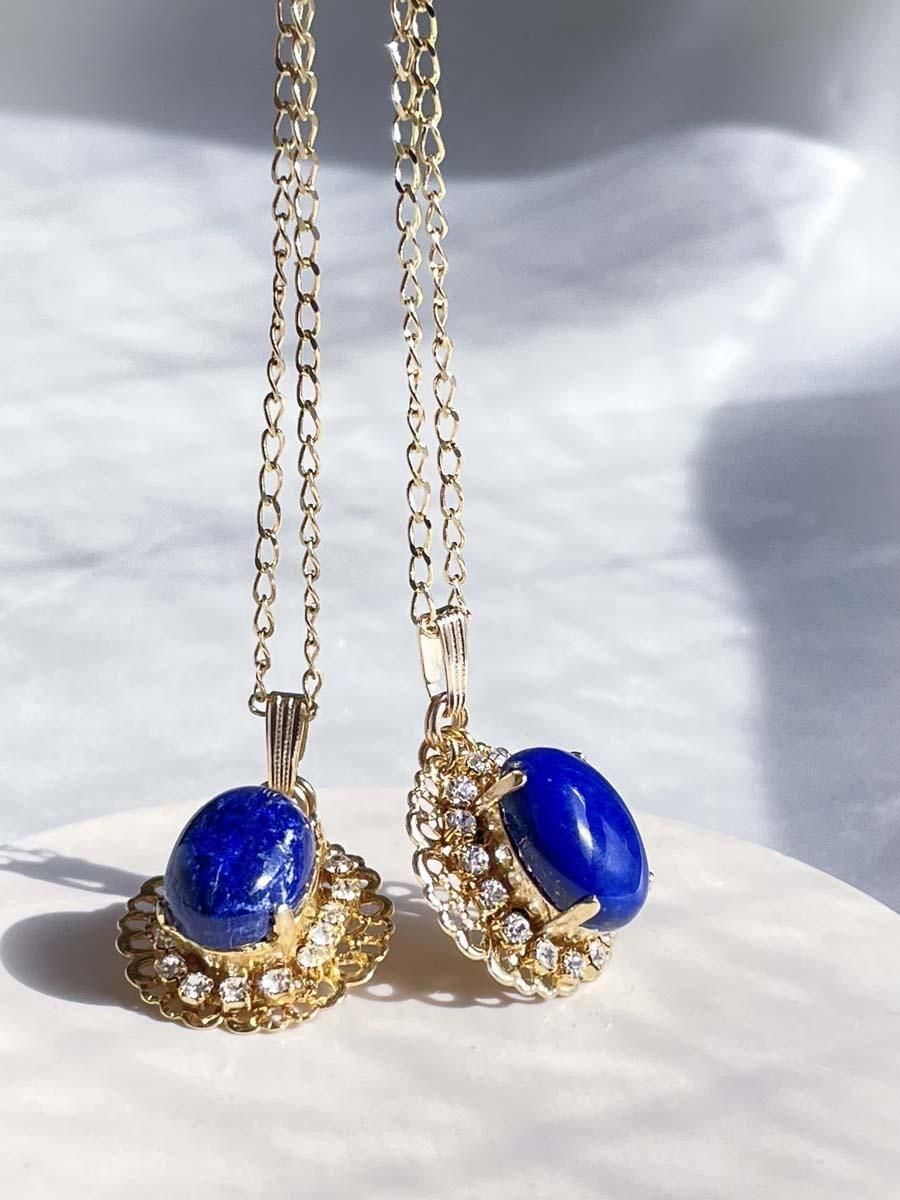 ラピスラズリ ネックレス 天然石 ネックレス 一粒 大粒 ペンダント