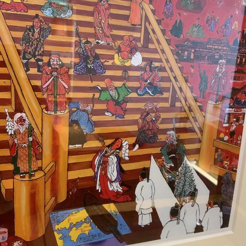 油絵複製画(額付き) 出雲大社に集ふ 斎藤吾朗 】 油絵 複製画 出雲