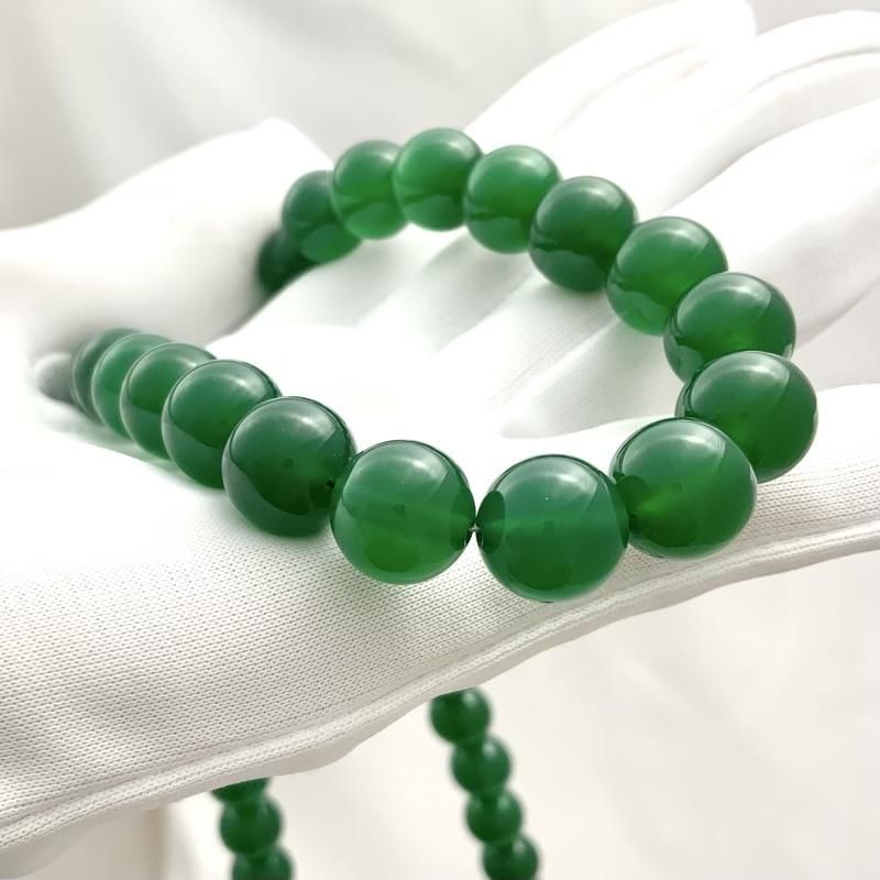 緑めのう ネックレス 10mm玉 】 瑪瑙 メノウ agate アゲート 天然石