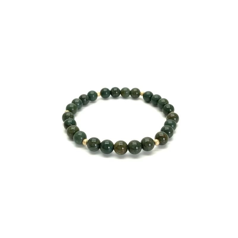 碧玉 ブレスレット 】 出雲石 国産 花仙山 青めのう 緑 限定品 稀少