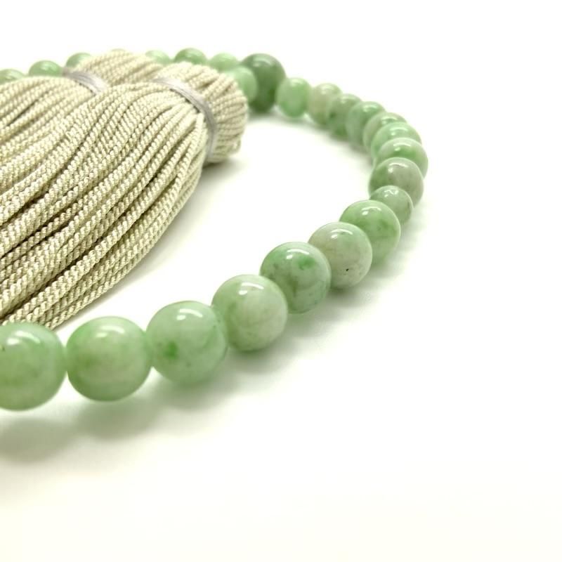 念珠 糸魚川翡翠 8mm玉 】 数珠 ねんじゅ 冠婚葬祭 シンプル 葬儀 葬式