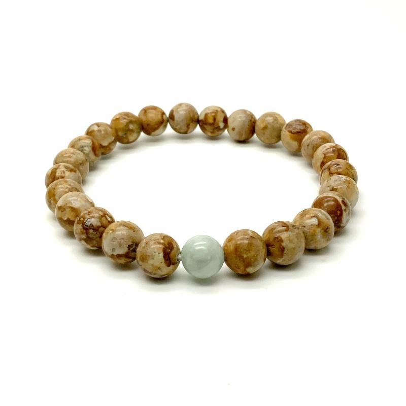 糸魚川翡翠 (青海産) 姫川薬石 ブレスレット 】 国産 天然石 糸魚川