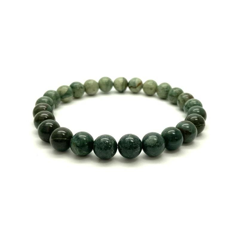 出雲石/碧玉 ブレスレット AA 8mm 】 出雲石 国産 花仙山 青めのう 緑