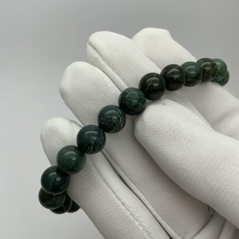 出雲石/碧玉 ブレスレット AA 8mm 】 出雲石 国産 花仙山 青めのう 緑